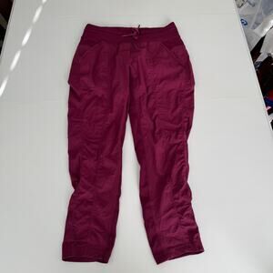 Lululemon Women’s Dance Studio Mid-Rise Full Length Striped Pant Size 8 Burgundy